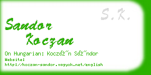 sandor koczan business card